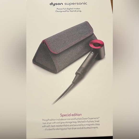 Dyson Supersonic Hair Dryer in Charcoal with Magenta Accents - Picture 9 of 12